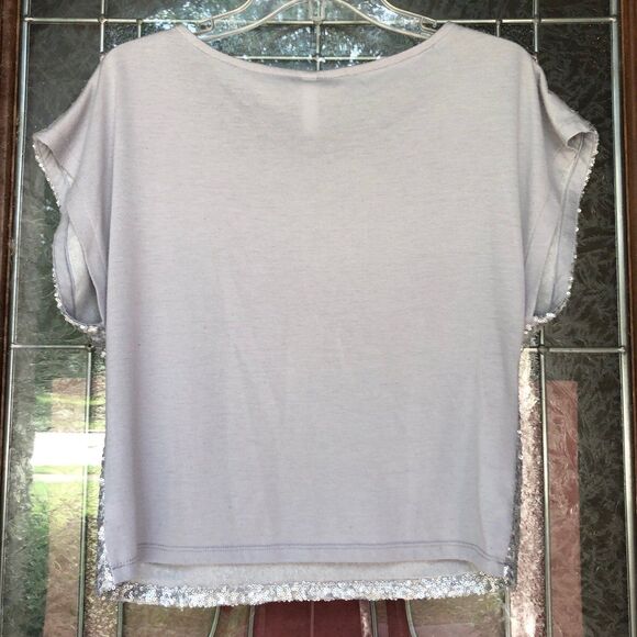 Womens Blouse Xhilaration Size XS Silver Sequins Glore!! - Picture 3 of 5